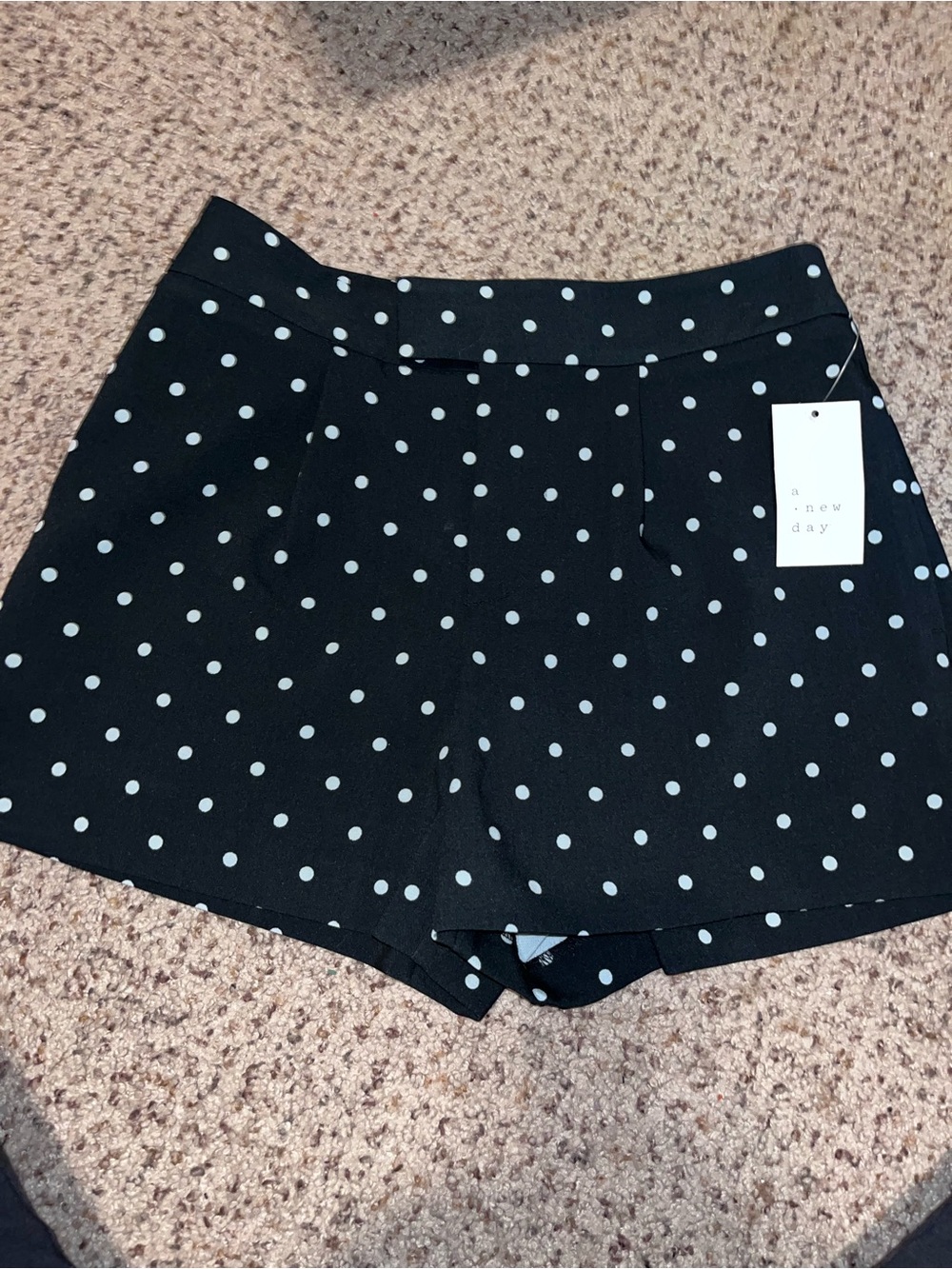 a new day Black with White Polka Dot Women’s High-Rise Shorts